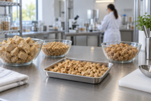 B2B food ingredient development scene for what is in textured vegetable protein