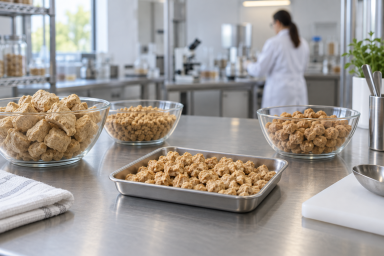 B2B food ingredient development scene for what is in textured vegetable protein