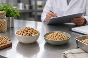 B2B food ingredient development scene for non gmo textured vegetable protein