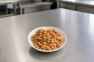 BCTVP fibrous soy protein chunks in a food product development setting
