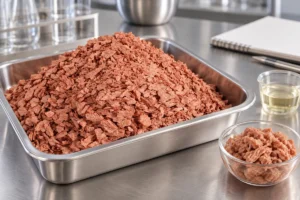 Fibrous soy protein texture trial for plant-based pork development