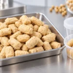 BCTVP textured soy protein chunks prepared for a controlled aroma and flavor review