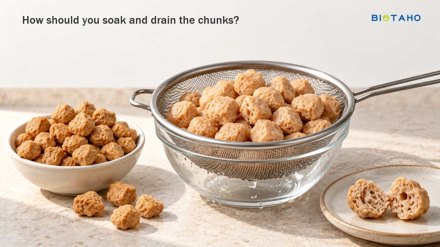 Prepare the chunks through the center and drain them before cooking. — illustrative food preparation scene