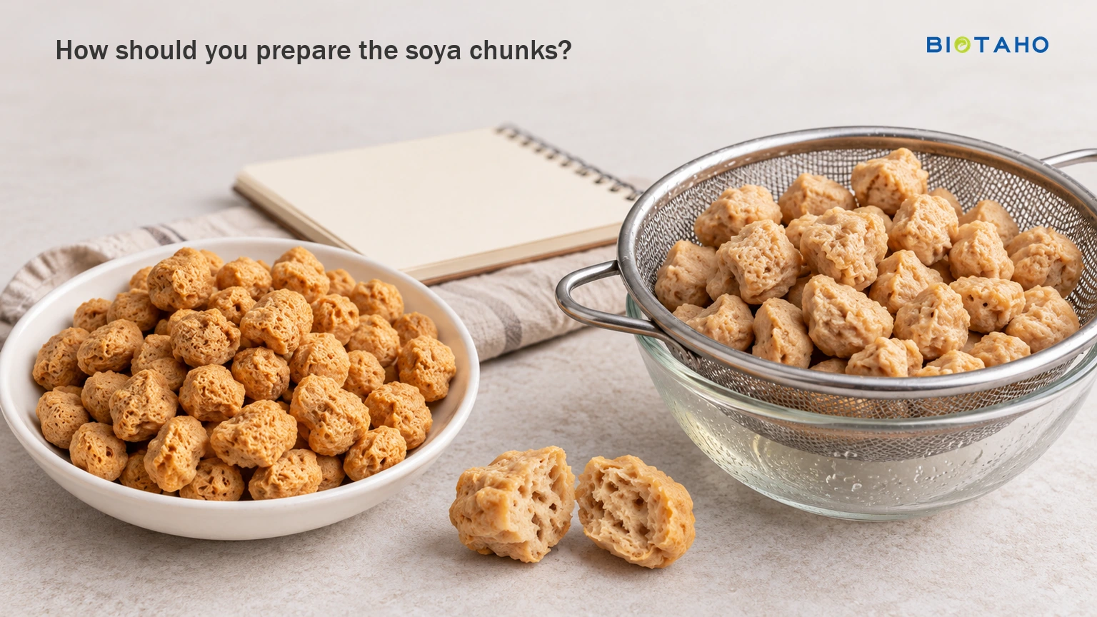 Check that the center is prepared, then drain the chunks gently. — illustrative food preparation scene