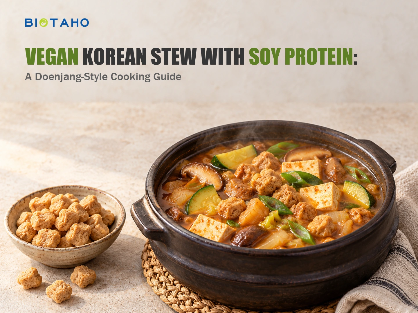 Vegan Korean Stew with Soy Protein: A Doenjang-Style Cooking Guide