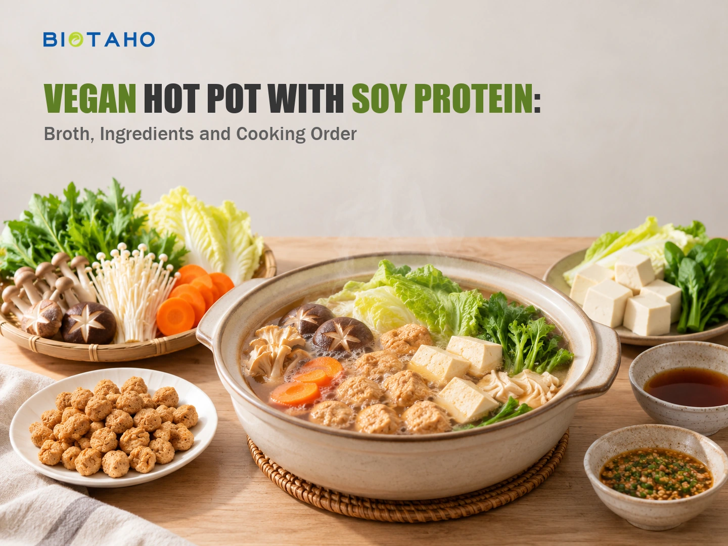 Vegan Hot Pot with Soy Protein: Broth, Ingredients and Cooking Order