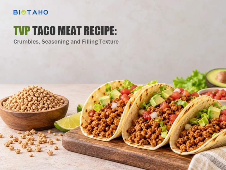 TVP Taco Meat Recipe: Crumbles, Seasoning and Filling Texture — illustrative food preparation scene